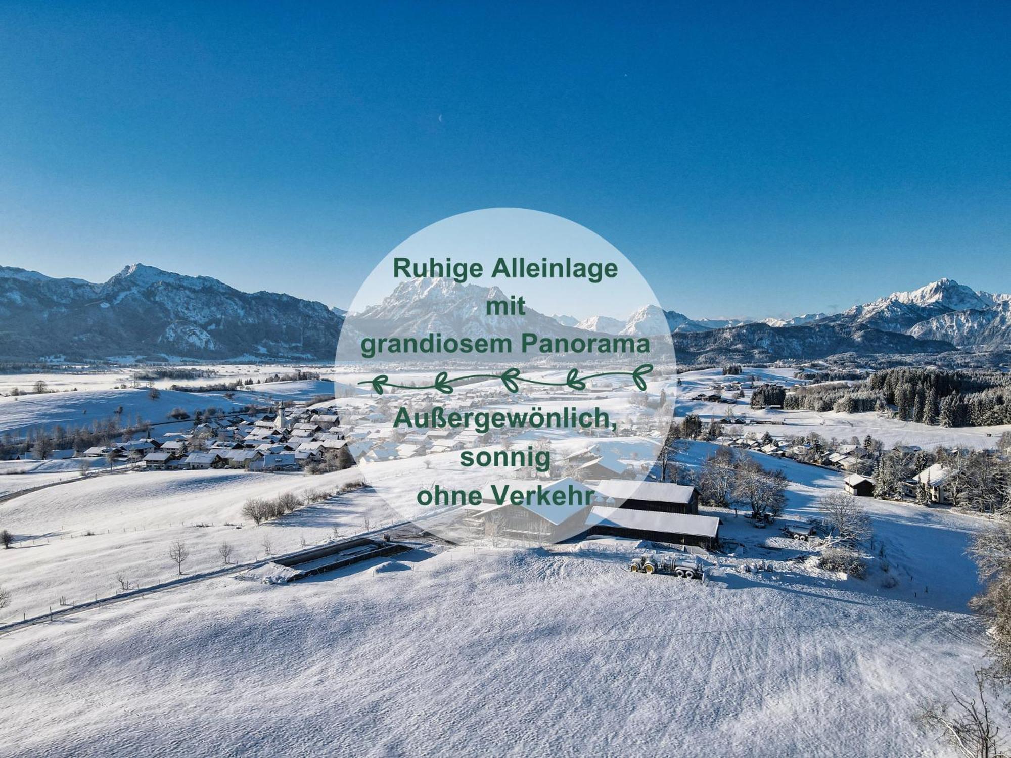 Chalet - Ferienwohnungen - Biohof Stoeger - Panoramasuedbalkon - Grandiose Aussicht Auf See, Berge Und Schloss Neuschwanstein Rieden Extérieur photo