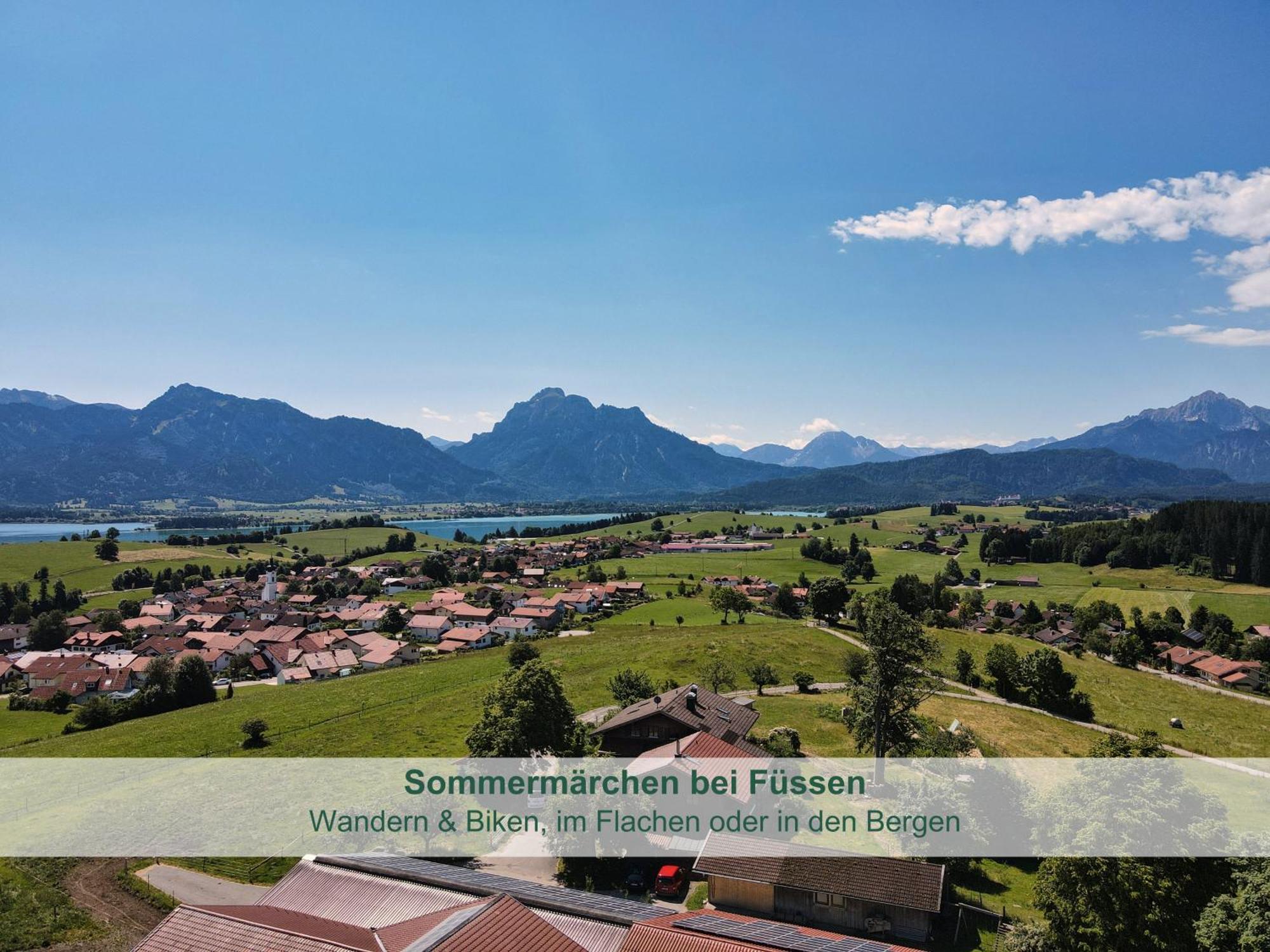 Chalet - Ferienwohnungen - Biohof Stoeger - Panoramasuedbalkon - Grandiose Aussicht Auf See, Berge Und Schloss Neuschwanstein Rieden Extérieur photo